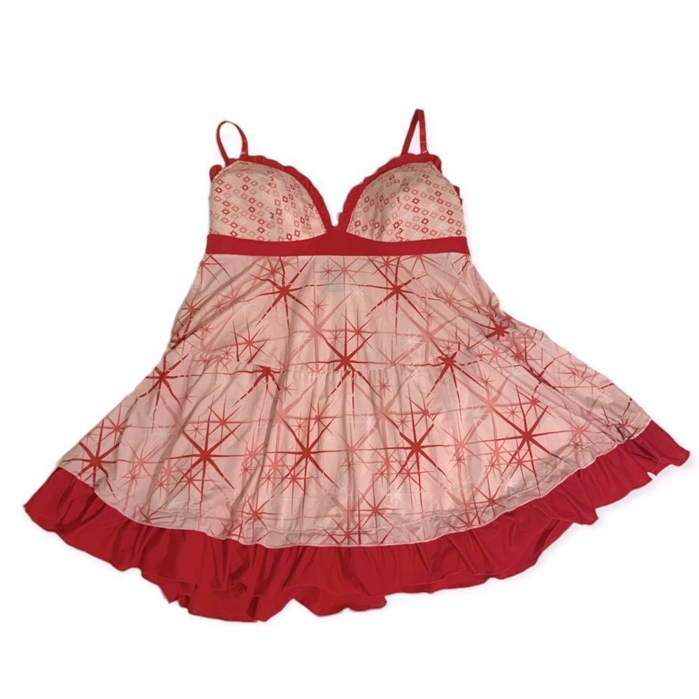 RAMPAGE ADJUSTABLE strap pink & red nightgown lingerie size X-Large